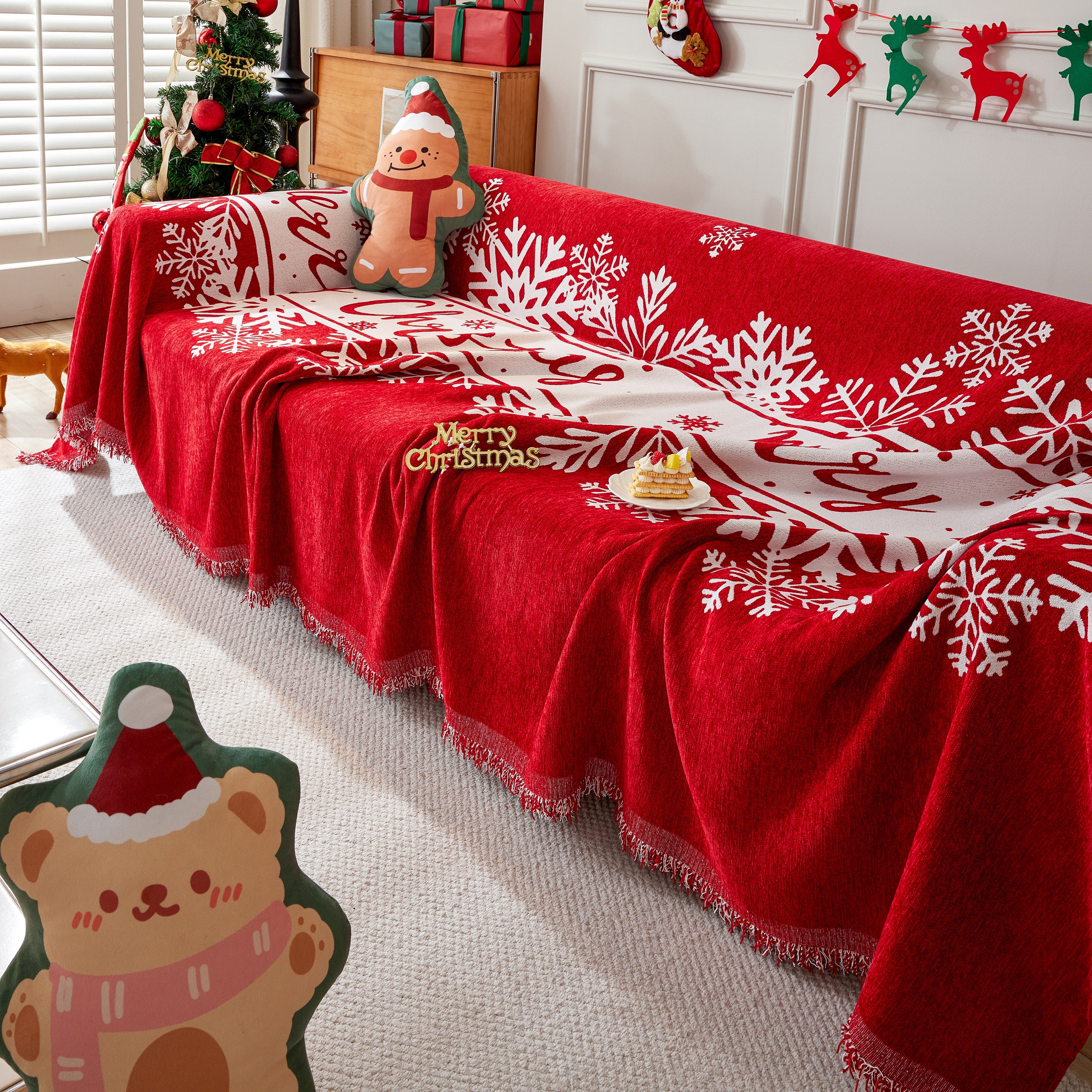 Cozy Chenille Couch Cover Blanket, Non Slip Sofa Cover, Furniture Covers for Pets