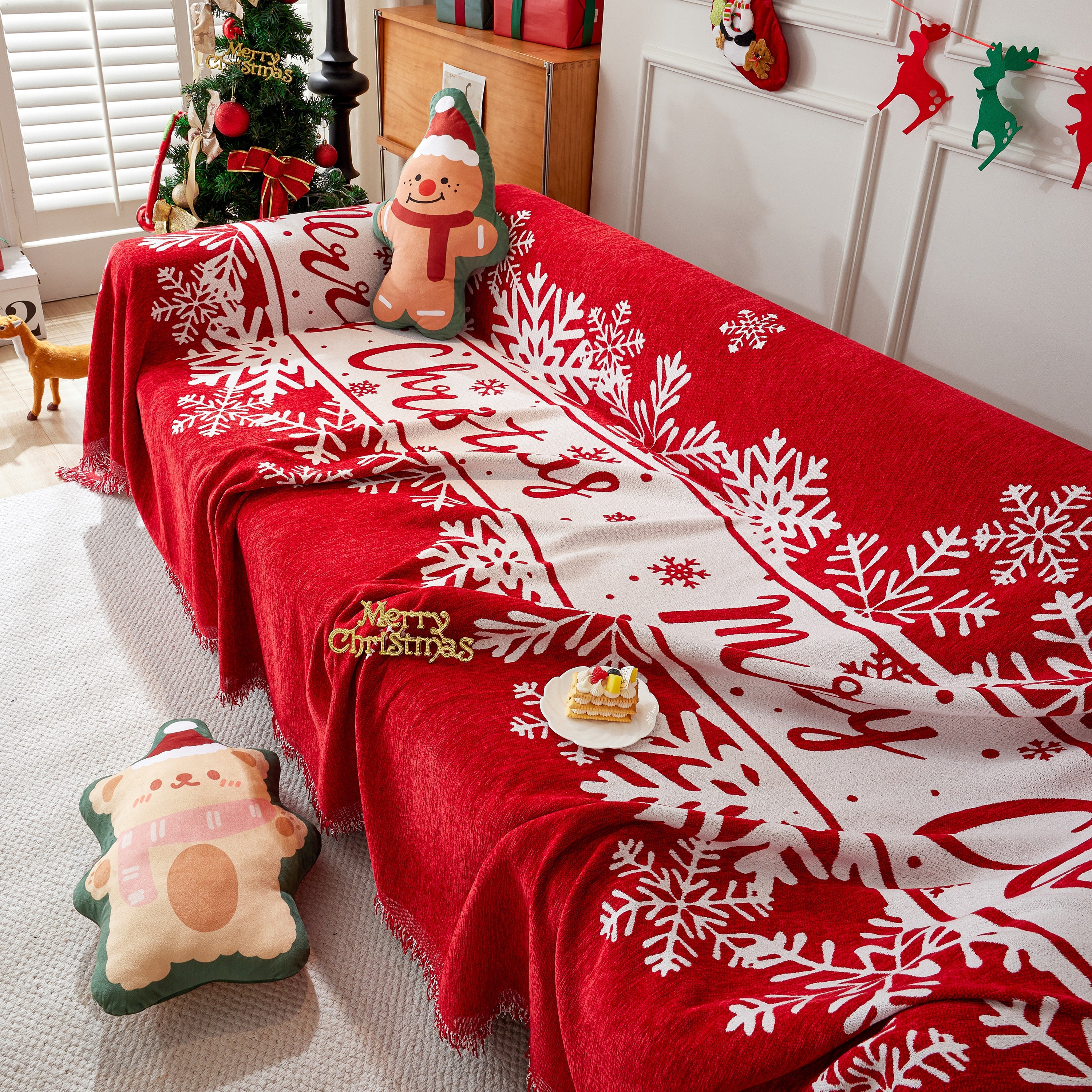 Cozy Chenille Couch Cover Blanket, Non Slip Sofa Cover, Furniture Covers for Pets