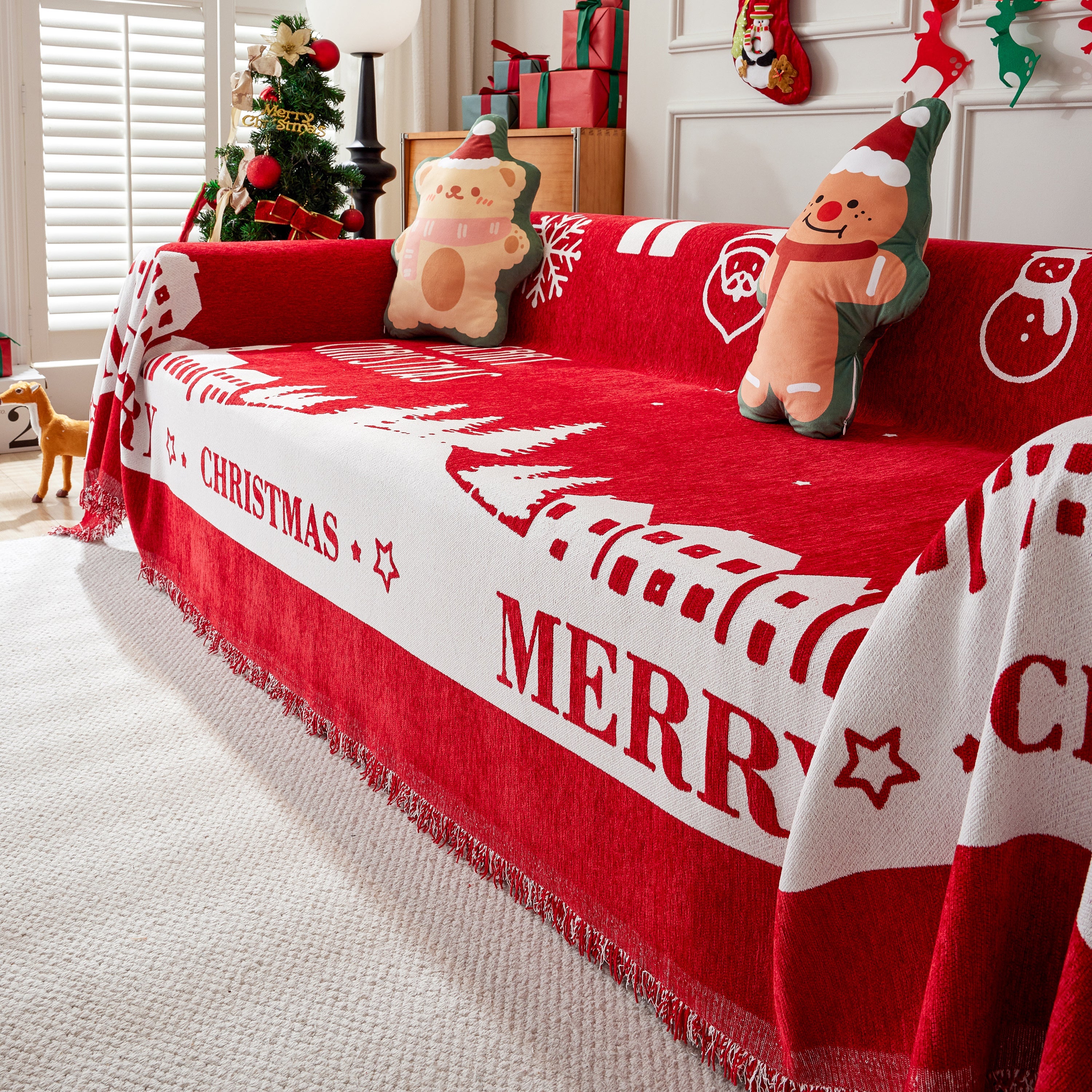 Cozy Chenille Couch Cover Blanket, Non Slip Sofa Cover, Furniture Covers for Pets