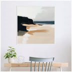 Sylvie Coastal Sand Modern Abstract Landscape I Framed Canvas by The Creative Bunch Studio
