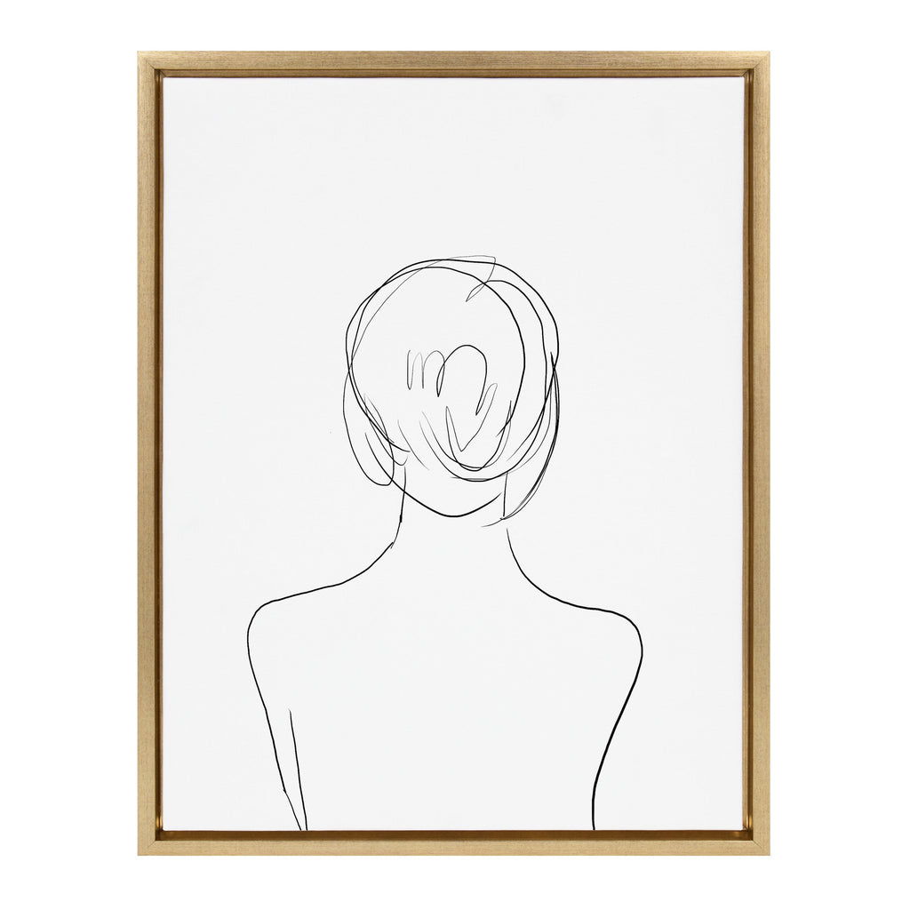 Sylvie Minimalist Woman Framed Canvas by Teju Reval of SnazzyHues