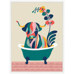 Sylvie MCM Cow in Bathtub Framed Canvas by Rachel Lee