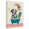 Sylvie MCM Cow in Bathtub Framed Canvas by Rachel Lee