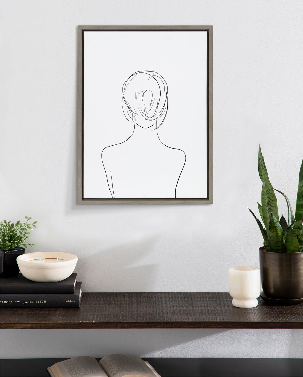 Sylvie Minimalist Woman Framed Canvas by Teju Reval of SnazzyHues
