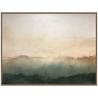 Sylvie Green Mountain Abstract I Horizontal Framed Canvas by Amy Lighthall