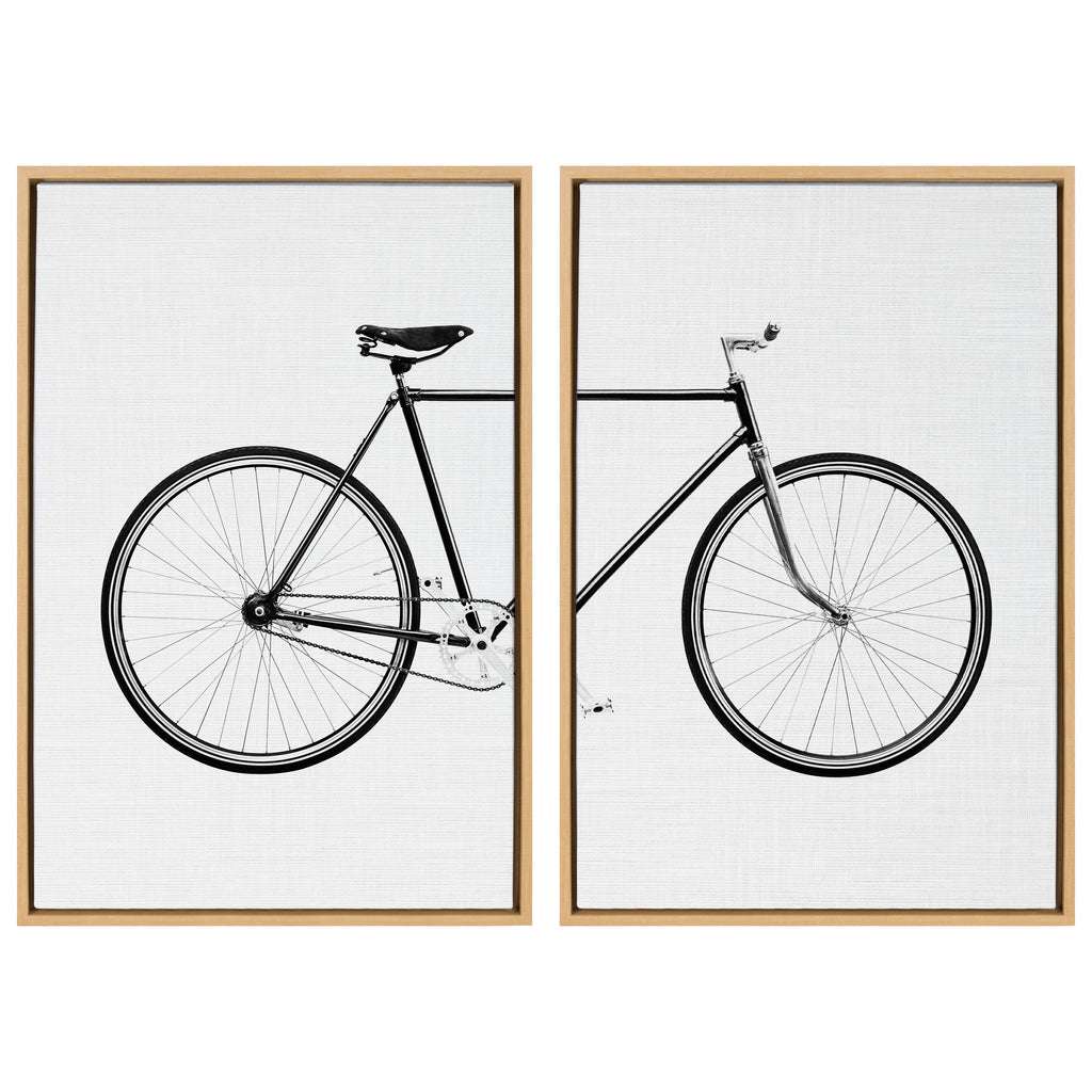 Sylvie Bicycle Framed Canvas by Simon Te of Tai Prints