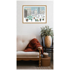 Sylvie Framed Canvas Union Square in Snow by Bex Morley Design