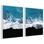 Sylvie Minimalist Ocean Waves on Beach Framed Canvas Art Set by Michael Schauer