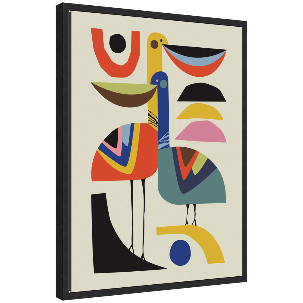 Sylvie Pelican Love Framed Canvas by Rachel Lee