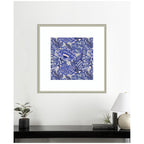 Framed Art Painted Flowers Blue by Carrie Cantwell
