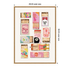 Vintage Pink Matchboxes by Honey Island Studio Framed Canvas Wall Art Print
