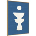Sylvie Ceramic Blue Beige 4 Framed Canvas by Rocket Jack