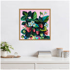 Sylvie Disco Berries Framed Canvas by Rachel Christopoulos