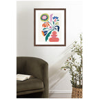 Framed Art Retro Whimsical Floral vase by Rachel Lee