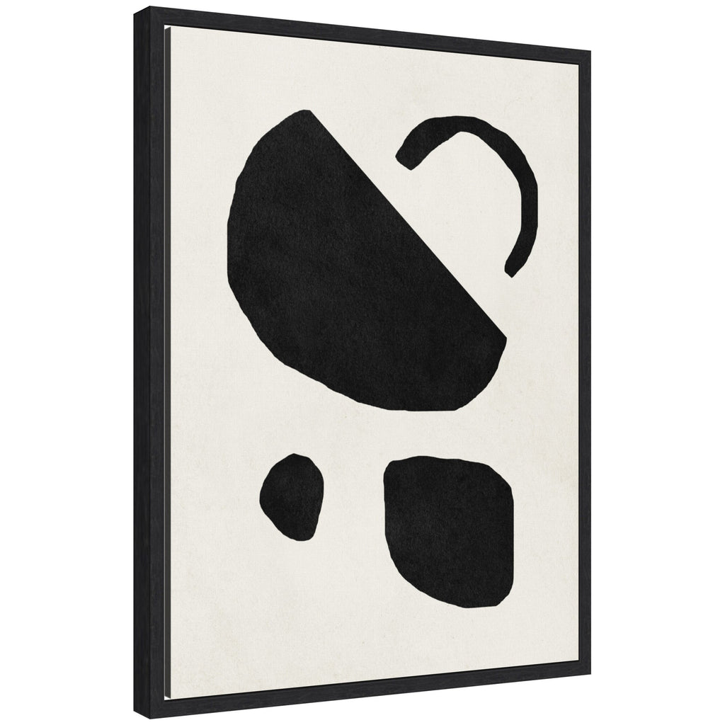 Sylvie Black Geometric Abstract 2 Framed Canvas by July Art Prints