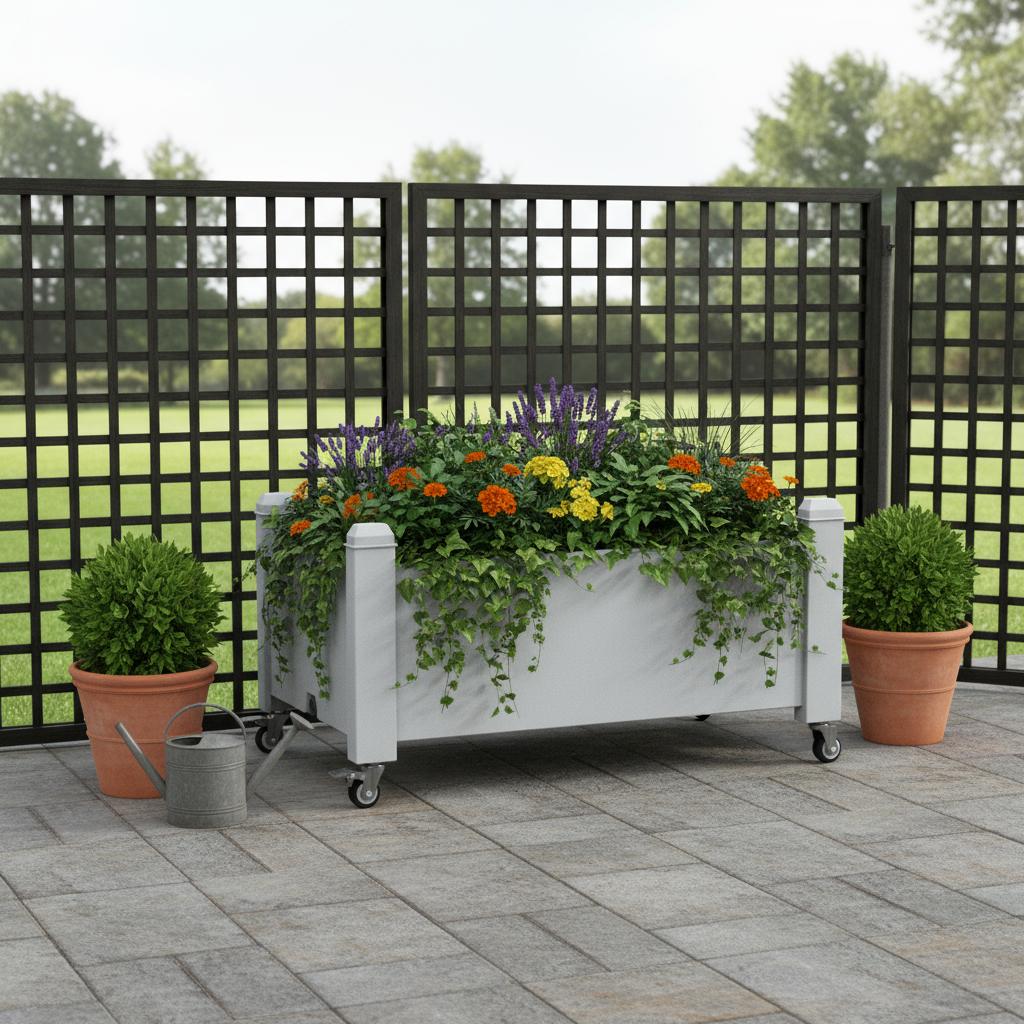 18 X 30 Gray Resin Rectangular Planter Box