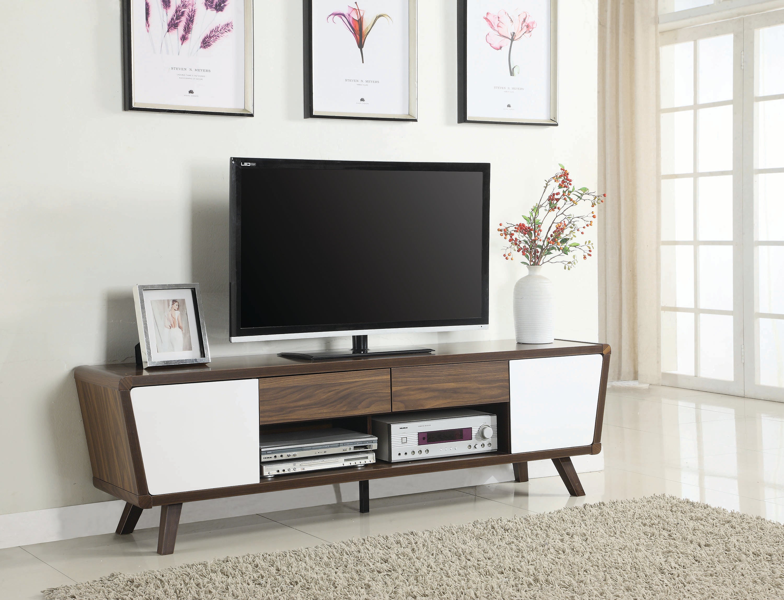 MidCentury Modern Dark Walnut TV Console