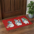 3 X 5 Red And White Christmas Snowmen Washable Area Rug With UV Protection