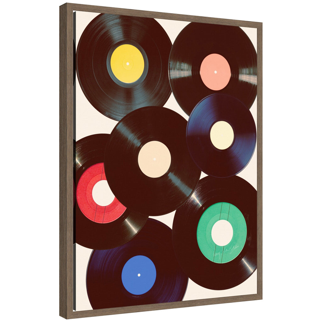 Sylvie Retro Vinyl Framed Canvas by Honey Island Studio