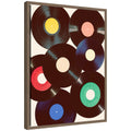 Sylvie Retro Vinyl Framed Canvas by Honey Island Studio