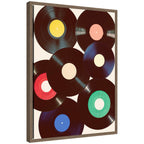 Sylvie Retro Vinyl Framed Canvas by Honey Island Studio