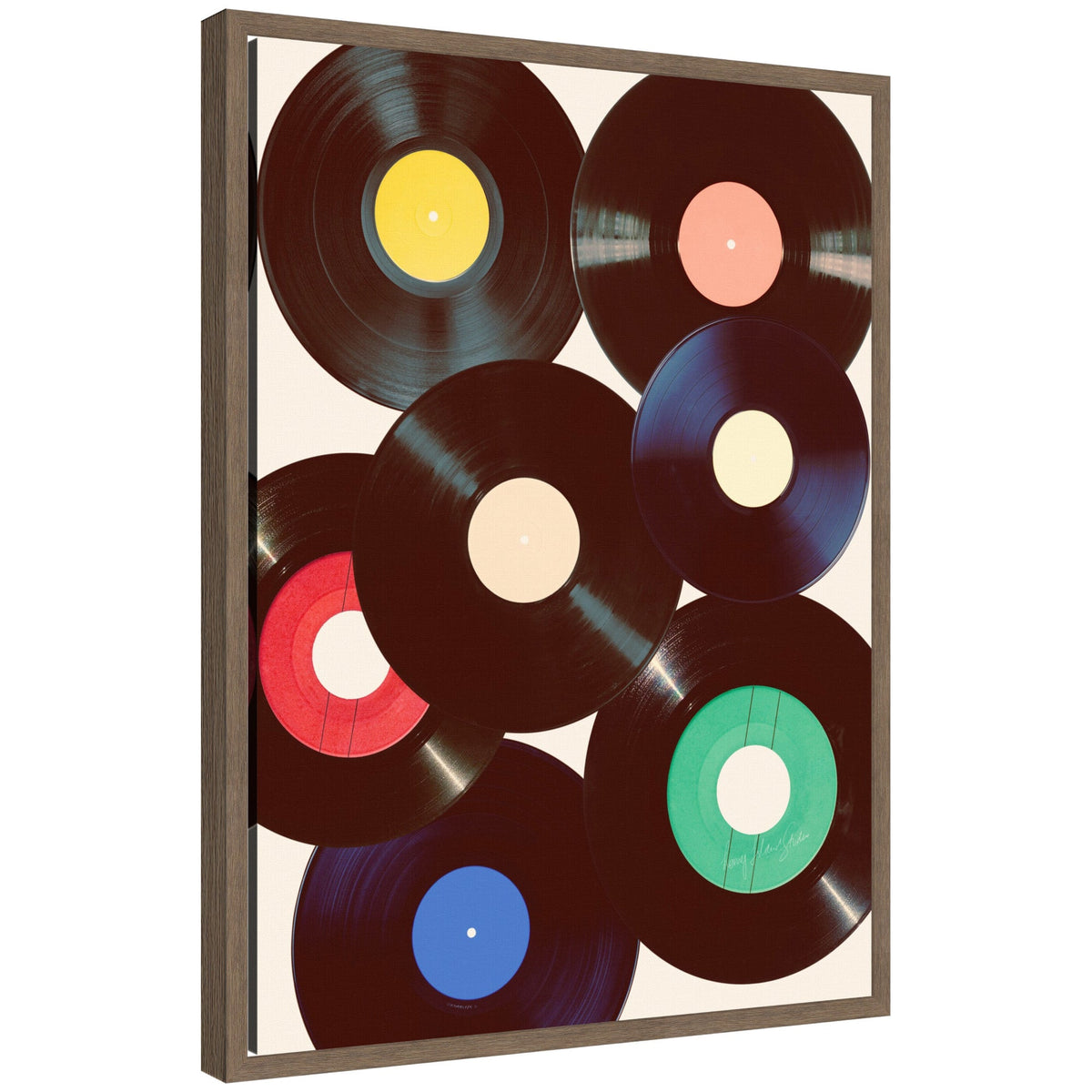 Sylvie Retro Vinyl Framed Canvas by Honey Island Studio