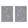 Sylvie Gray Going in Circles Framed Canvas Set by Teju Reval of SnazzyHues