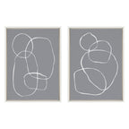 Sylvie Gray Going in Circles Framed Canvas Set by Teju Reval of SnazzyHues