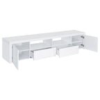 Coaster Home Furnishings Jude 2-Door 79" Tv Stand With Drawers White High Gloss