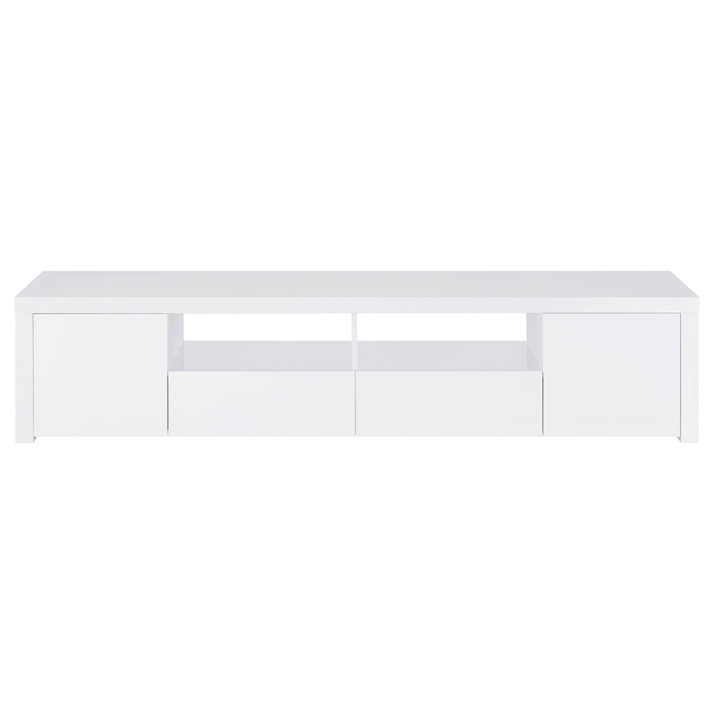 Coaster Home Furnishings Jude 2-Door 79" Tv Stand With Drawers White High Gloss