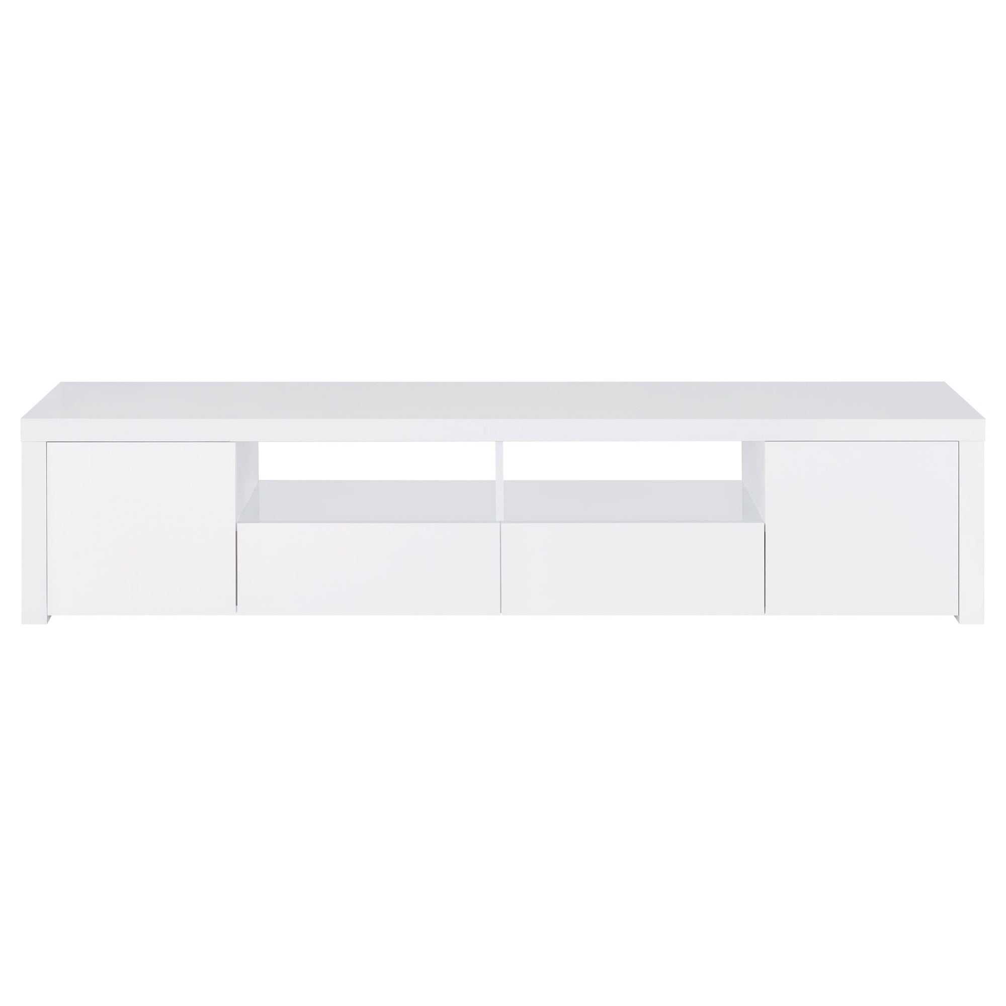 Coaster Home Furnishings Jude 2-Door 79" Tv Stand With Drawers White High Gloss