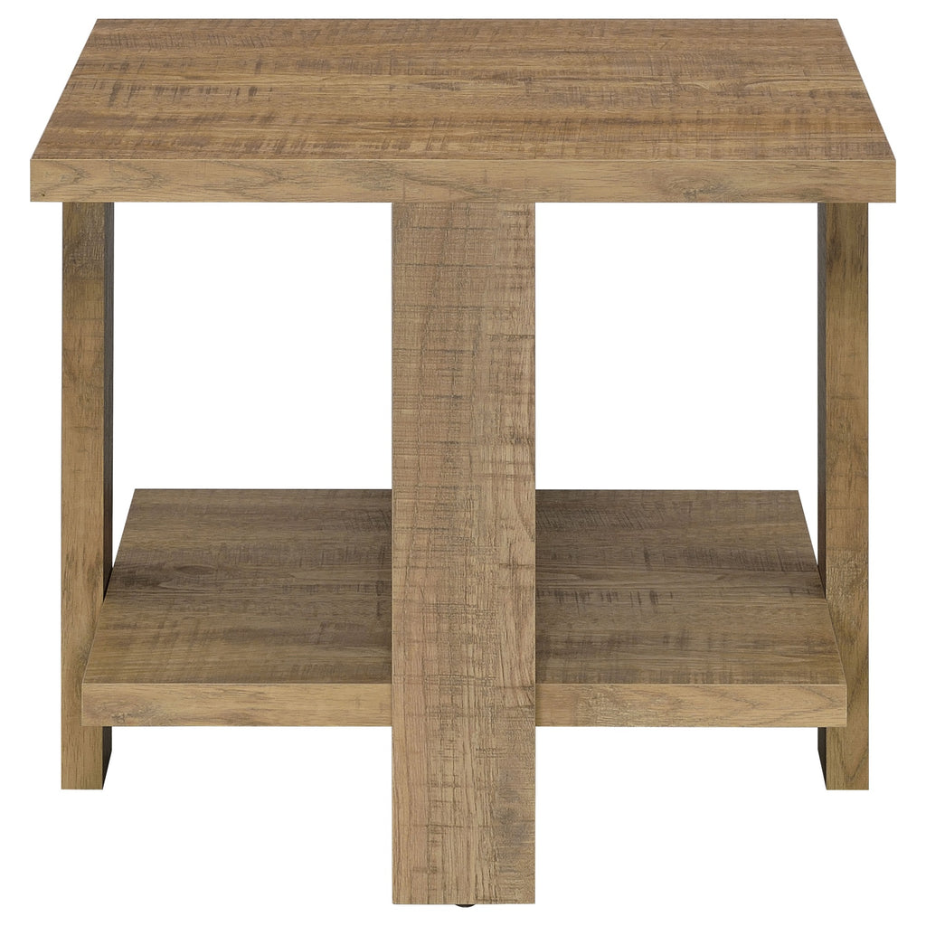 Coaster Home Furnishings Dawn Square Engineered Wood End Table With Shelf Mango