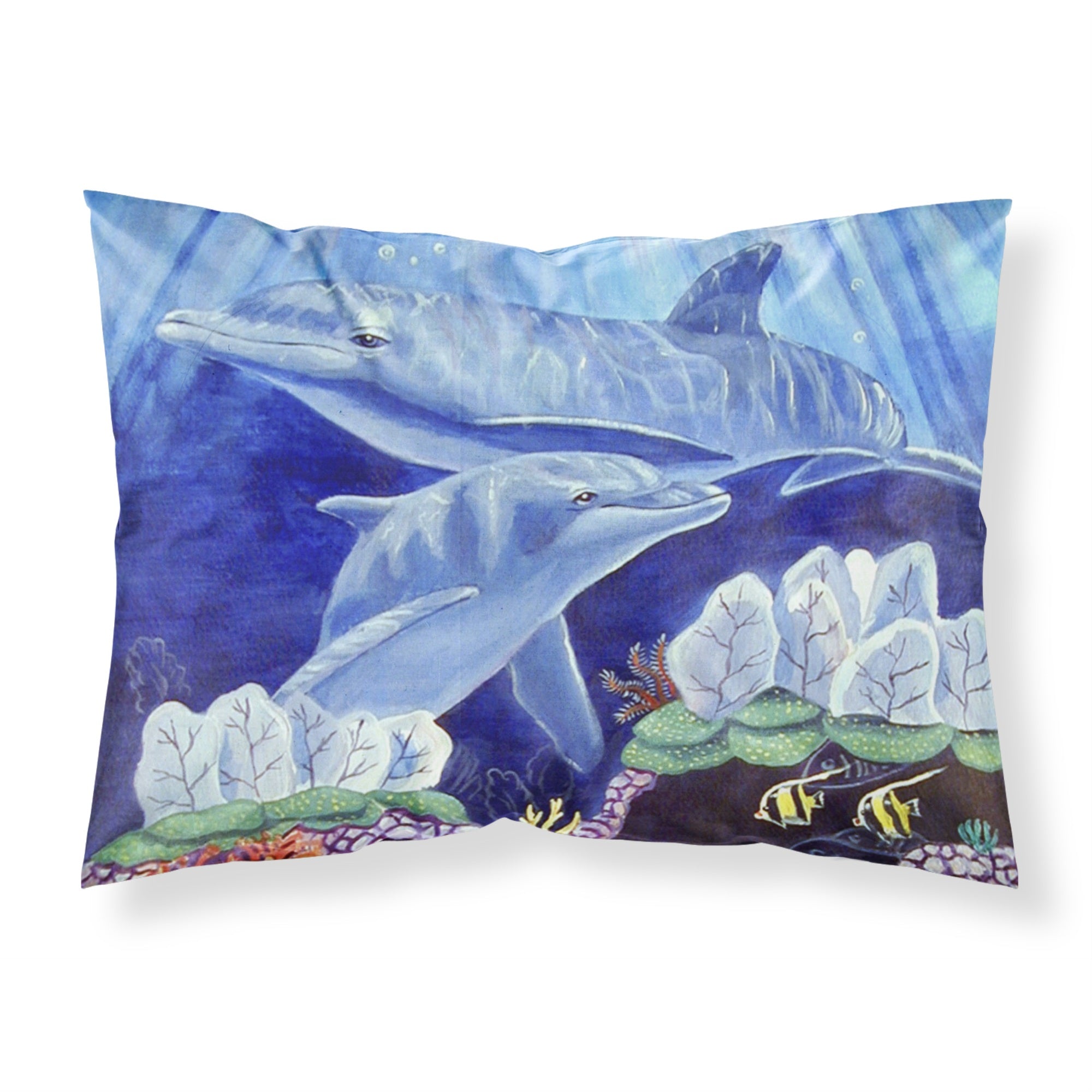 'Caroline'S Treasures 7080Pillowcase Dolphin Under The Sea Moisture Wicking Fabric Standard Pillowcase, Large, Multicolor'