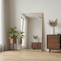 59 Inch Gold Aluminum Leaning Framed Full Length Mirror