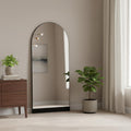 71 Inch Black Wood Arch Wall Mount And Leaning Framed Full Length Mirror
