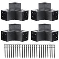Axwhys 4X4 Pergola Brackets(Actual:3.5'X3.5') 3 Way Right Angle Corner Bracket, Diy Pergola Kit With Black Powder Coated Suppo
