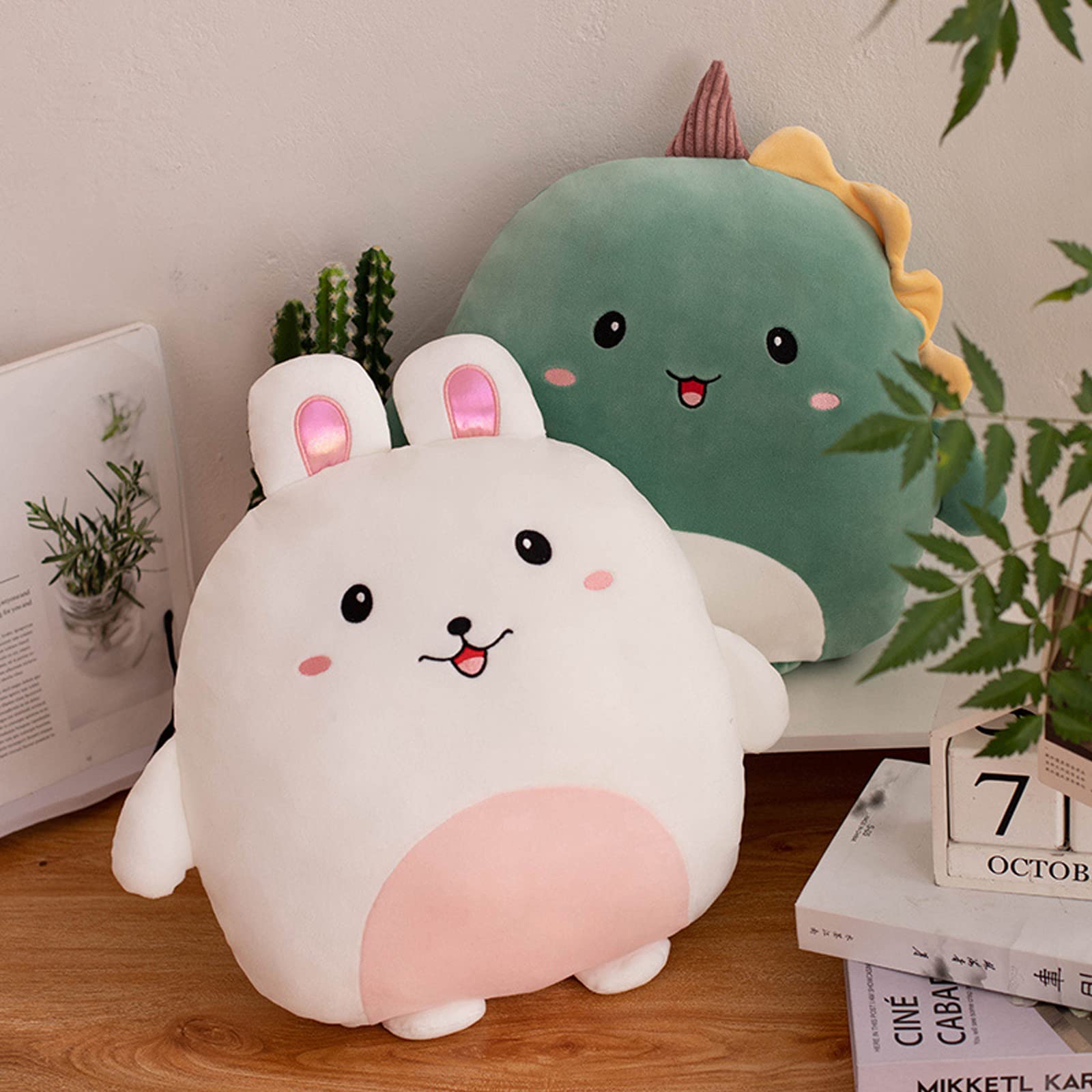 Lannery Bunny Plush Pillow, Kawaii Bunny Stuffed Animal Toy Cartoon Bunny Rabbit Plushies Hugging Pillow Toys Gifts For Room Dec