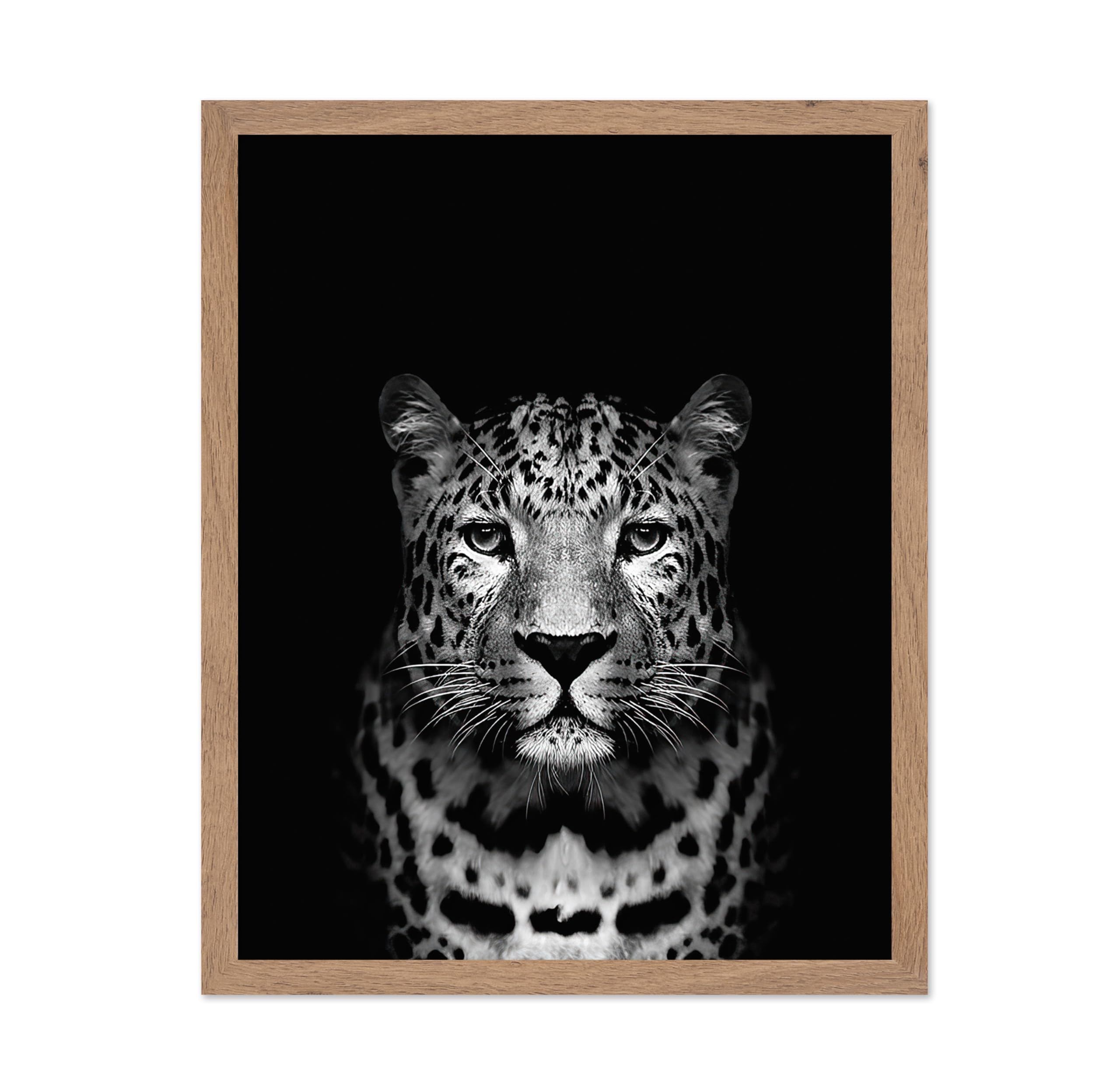 Poster Master Vintage Photograph Poster - Retro Animal Print - Leopard, Minimalist, Fierce, Black & White, Simple - Gift for Art