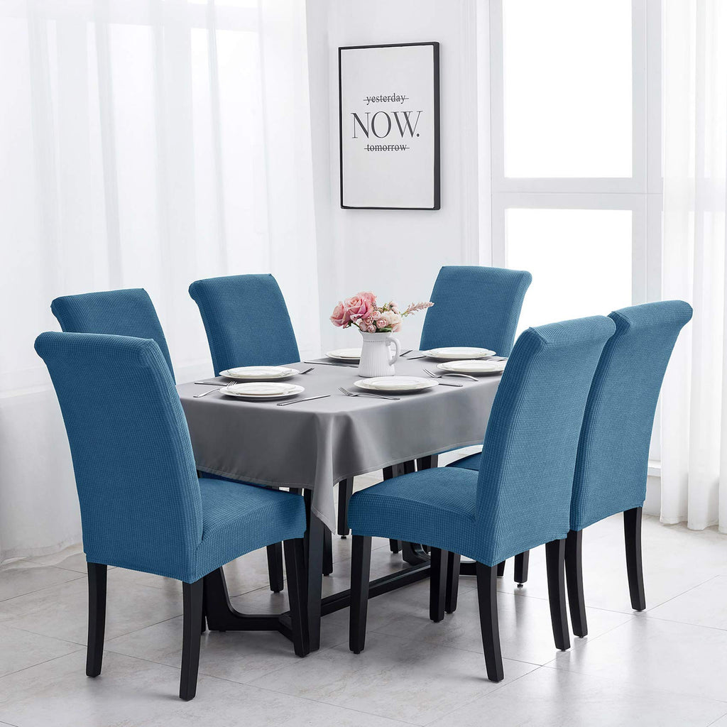 Joccun Chair Covers For Dining Room Set Of 2,Waterproof Dining Chair Slipcovers Stretch Dining Room Chair Covers Seat Protector,Washable Parsons Chair Cover For Home,Hotel,Banquet(Dark Blue,2 Pack)
