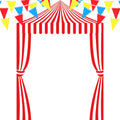 4 Pcs Carnival Circus Party Decorations Circus Banner Tent Awning Halloween Red and White Banner Concession Stand with Pennant f