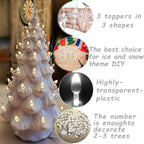 Konohaelf Ceramic Christmas Tree Replacement Lights Bulbs, Clear White Medium Twist Plastics Pegs Ornaments For Ceramic Tree(87