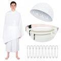 Suhine 14 Pcs Teen Mens Ihram Set for Hajj and Umrah Essentials, Islamic Ahram Ehram Towel Waist Belt Kufi Hat and 10 Pins(Teen