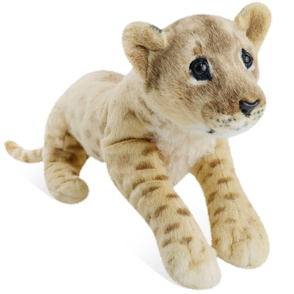 Gisqis Stuffed Animal Lion, 16' Lion Stuffed Animals Plush Pillow Realistic Large Stuffed Baby Lion Plush Toys Safari Animals T