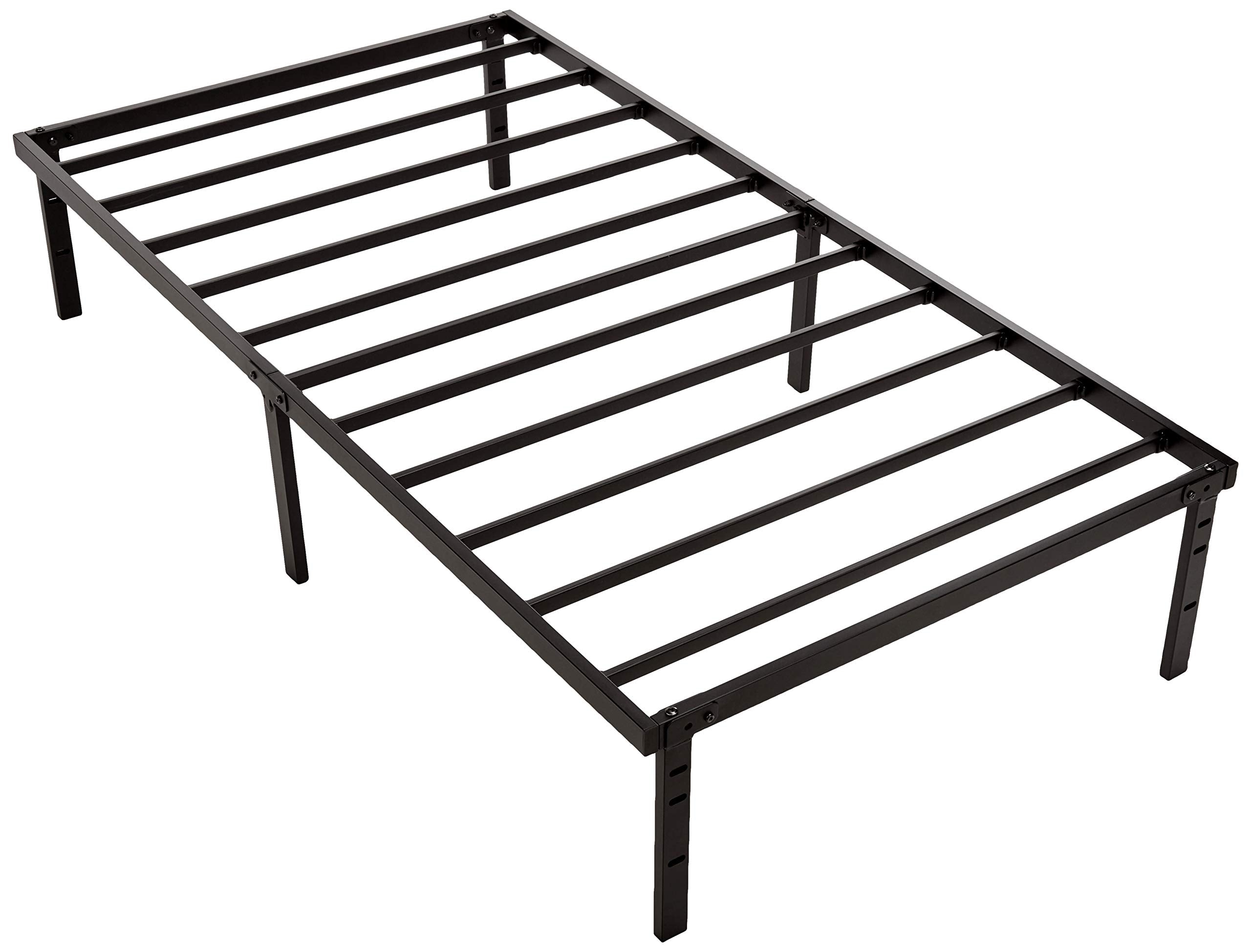 Amazon Basics Sturdy Heavy-Duty Non-Slip Platform Bed Frame Twin Size Storage, Steel Slat Support, Noise Free, Easy Assembly, 14