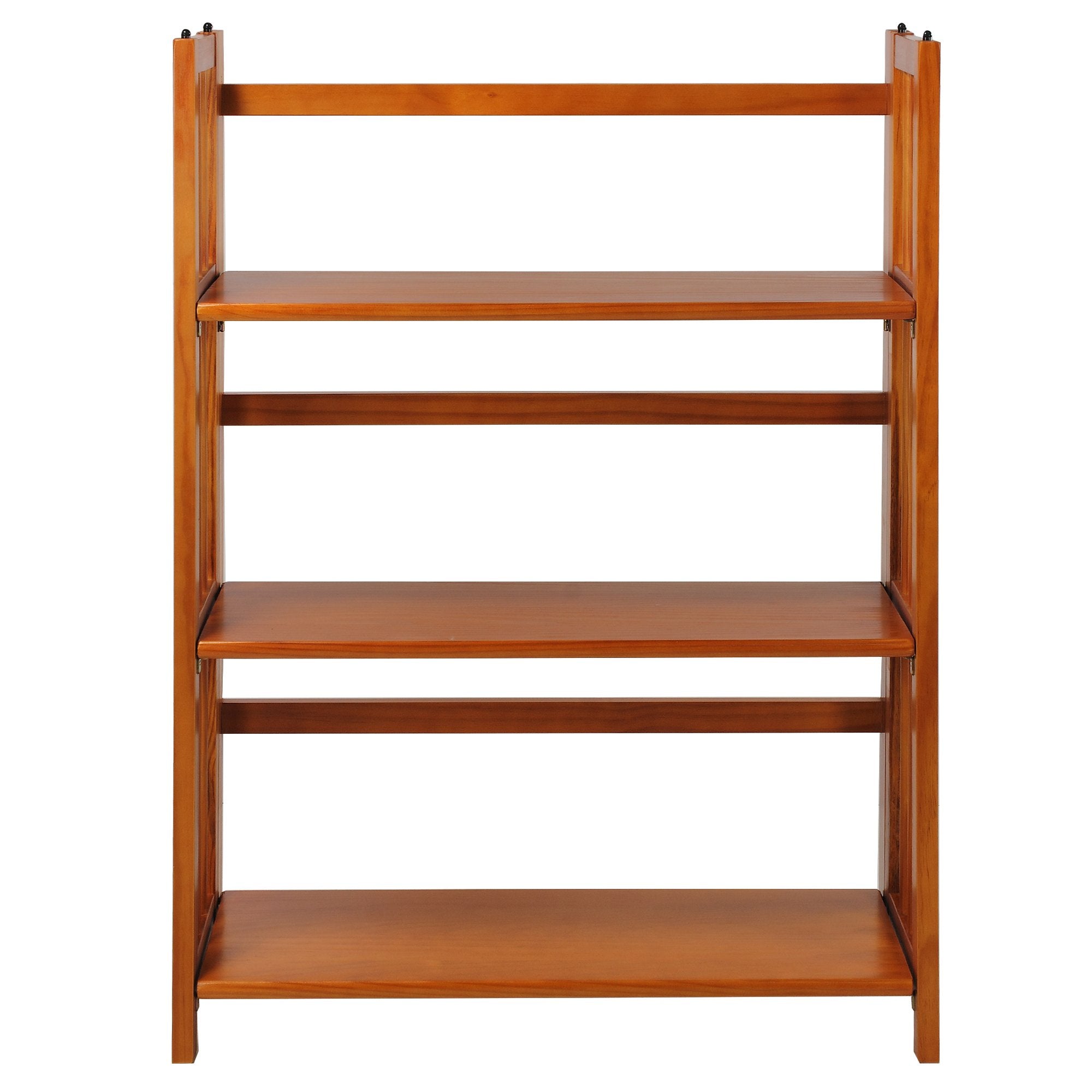 Casual Home 3-Shelf Folding Stackable Bookcase (27.5&quot; Wide)-Honey Oak