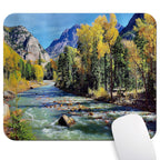 Wknoon Natural Landscape Mountains Of Colorado With Forest And River Summer Foliage Idyllic Photo Mouse Pad