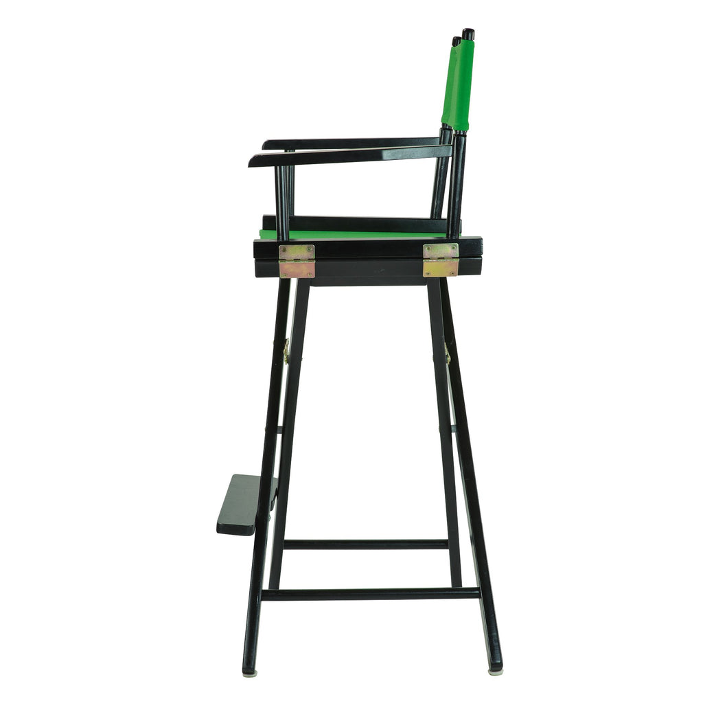 Casual Home Director'S Chair ,Black Frame/Green Canvas,30" - Bar Height