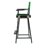 Casual Home Director'S Chair ,Black Frame/Green Canvas,30" - Bar Height