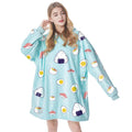Felicigeely Oversized Wearable Blanket Hoodie, Blanket Sweatshirt For Adults Women Men Warm Cozy Cute Sushi Pattern Hooded Blank
