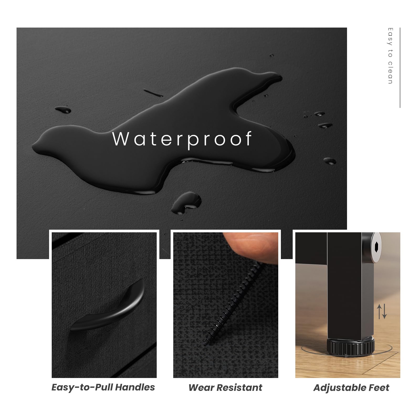 Sweetcrispy Dresser, Dresser For Bedroom Drawer Organizer Storage Drawers, Fabric Storage Tower With 8 Drawers, Chest Of Drawers With Steel Frame, Wood Top For Nursery, Living Room, Closet